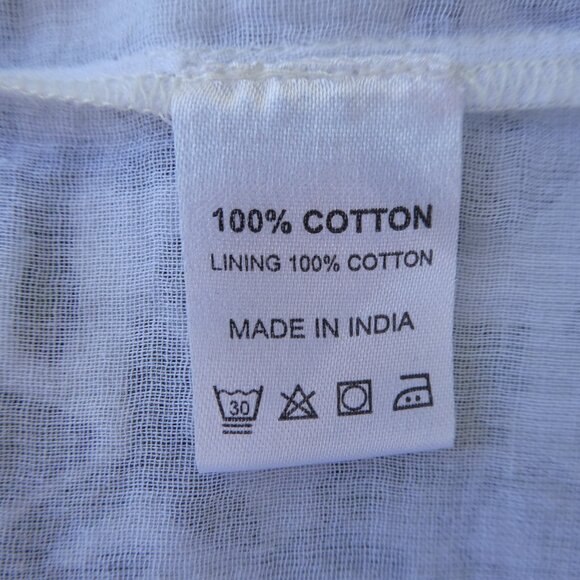 Jude Connally Green Floral Cotton Midi Dress Long Sleeve Flounce Cuffs Border M - Picture 9 of 10